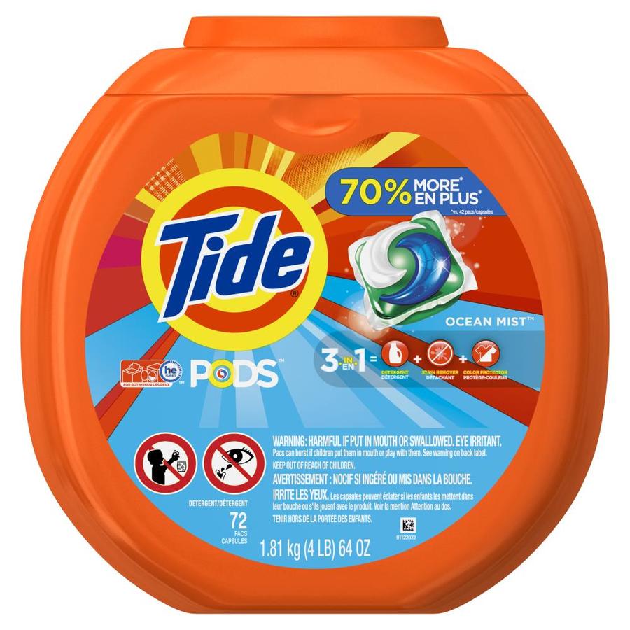 TIDE PODS OCEAN MIST LAUNDRY DETERGENT 42 COUNT 37 oz